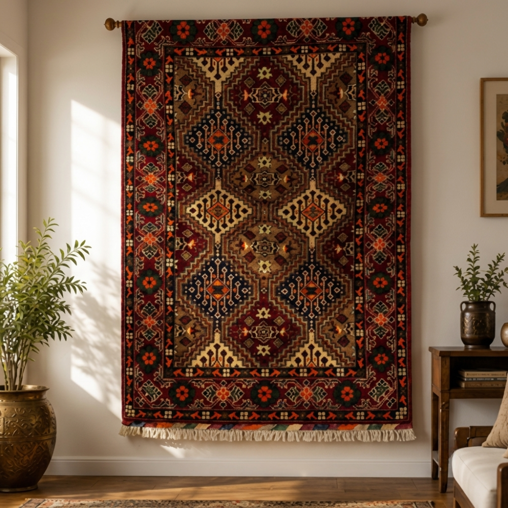 Afghan Geometric Handmade Wool Rug